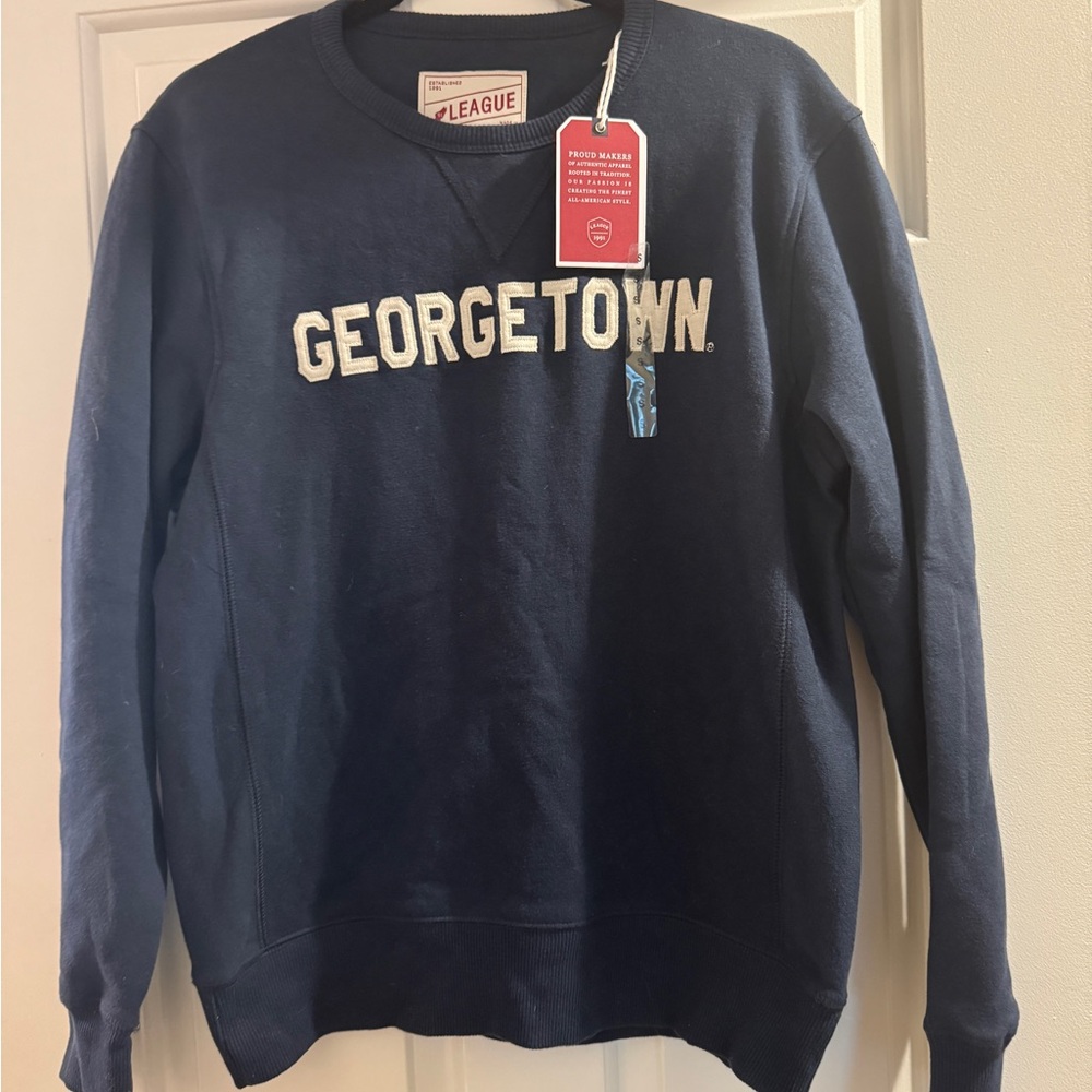 League Navy Georgetown Crewneck Sweater